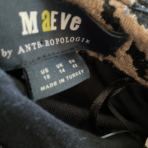 Anthropologie Maeve Knit Cut-Out Bow Tie Leopard Animal Print Dress NWT SZ 10 - Picture 6 of 6